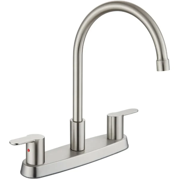 8 Inch Centerset Kitchen Faucet for Sink 3 Hole Dual Handle Kitchen Sink Faucets High Arc 360 Degree Rotating Spout with Supply - Image 2