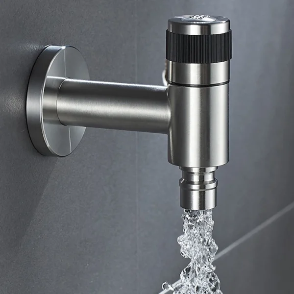 304 Stainless Steel Black Faucets Outdoor Garden Faucet Wall Mounted Bathroom Corner Washing Machine Faucet - Image 3