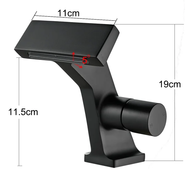 Gun Grey Bathroom Faucet Brass Waterfall Mixer Tap with Single Handle Chrome Black Finish Hot And Cold Crane Sink Tap - Image 5