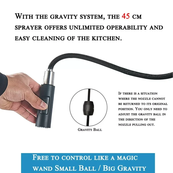 Black Pull Out Sensor Kitchen Faucet Touch Control Faucet 2 Function Mixer For Sink Tap Sprayer Single Handle Mixer Tap - Image 4