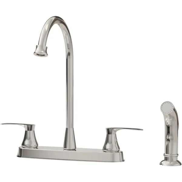 Kitchen Faucet Side Sprayer, 2 Handle Kitchen Sink Faucet, 3 or 4 Hole Kitchen Kaucets with Sprayer, 304 Stainless Steel Faucet